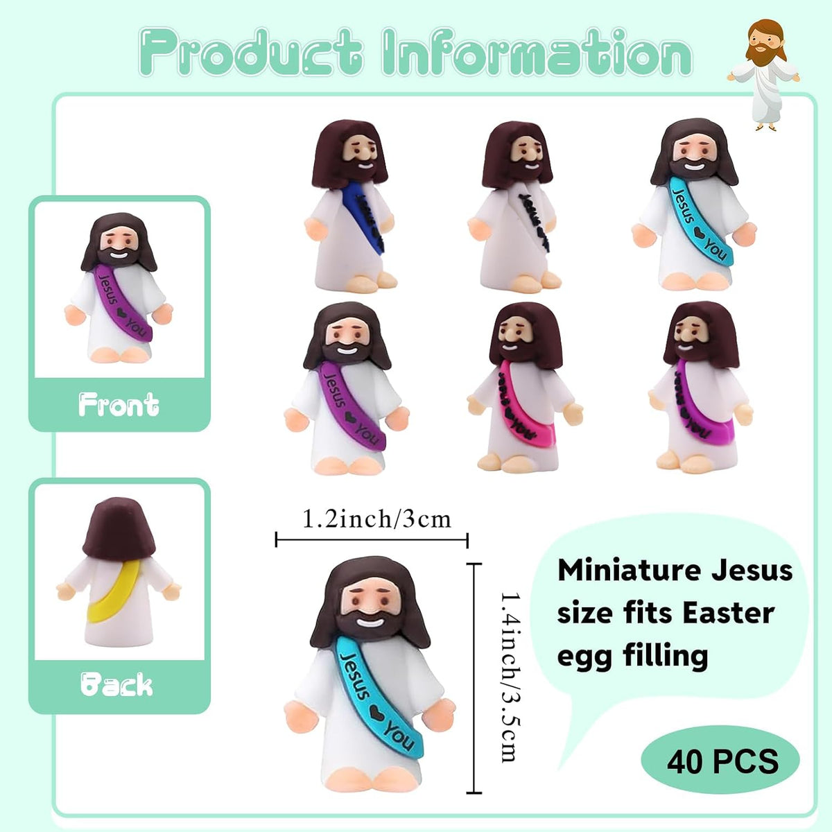 40Pcs Mini Jesus Figurines in Bulk Baby Jesus Figure Mini for Nativity Decor Religious Gifts