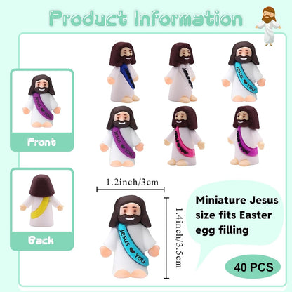 40Pcs Mini Jesus Figurines in Bulk Baby Jesus Figure Mini for Nativity Decor Religious Gifts